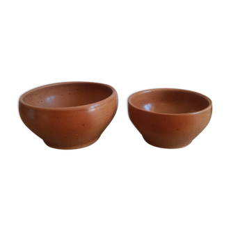 Set of two bowls sandstone pots Digoin France