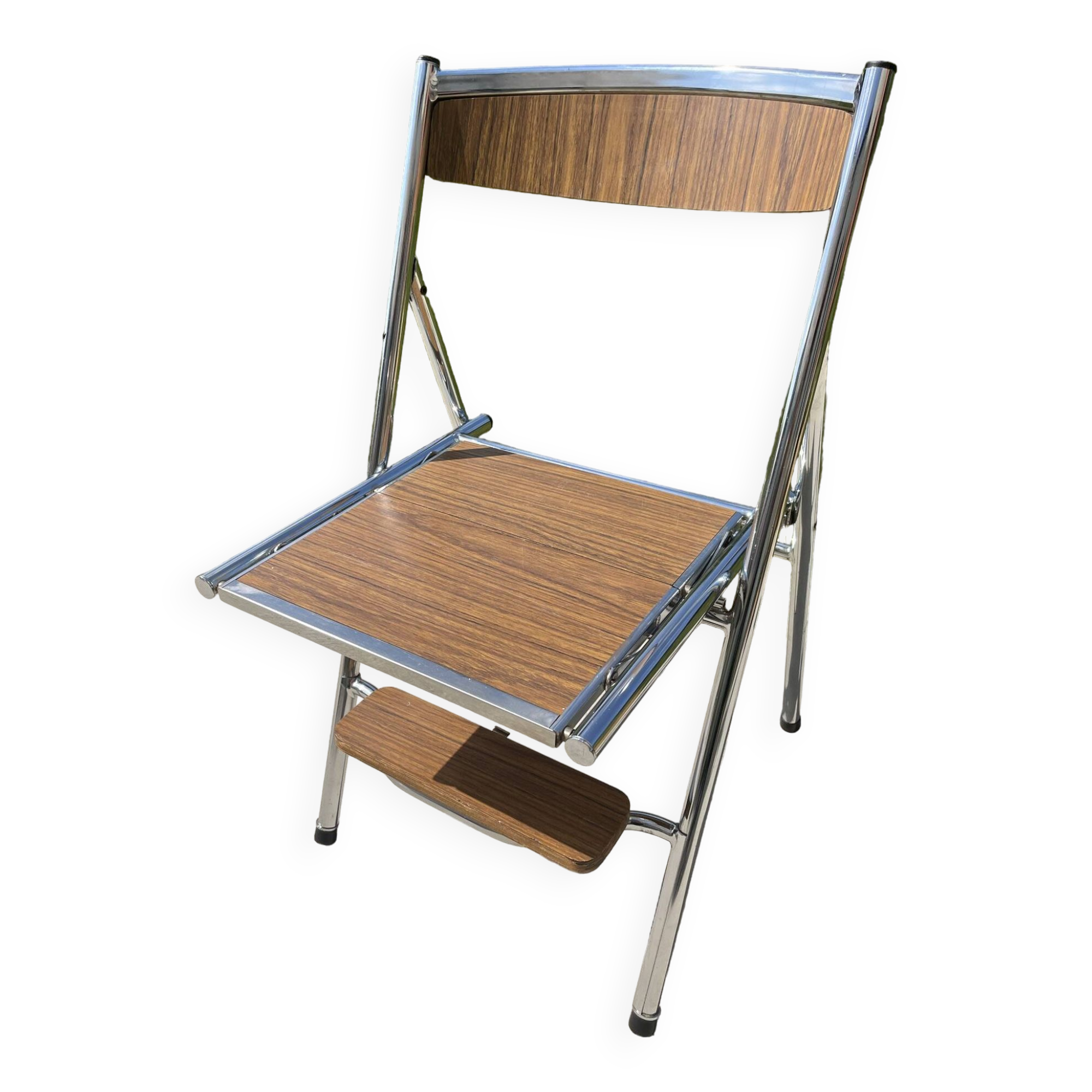 Chrome and formica stepladder chair from the 60s/70s