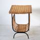 Table d'appoint bout de canapé en rotin