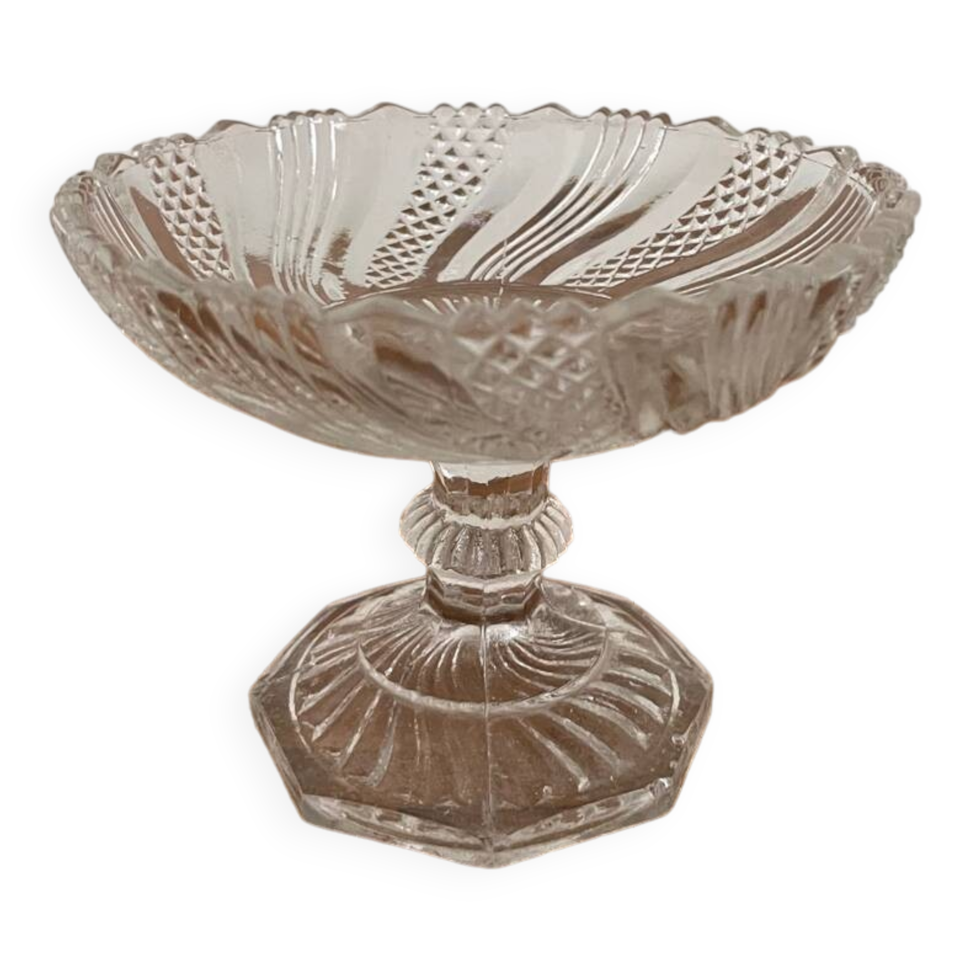 Small old glass fruit bowl