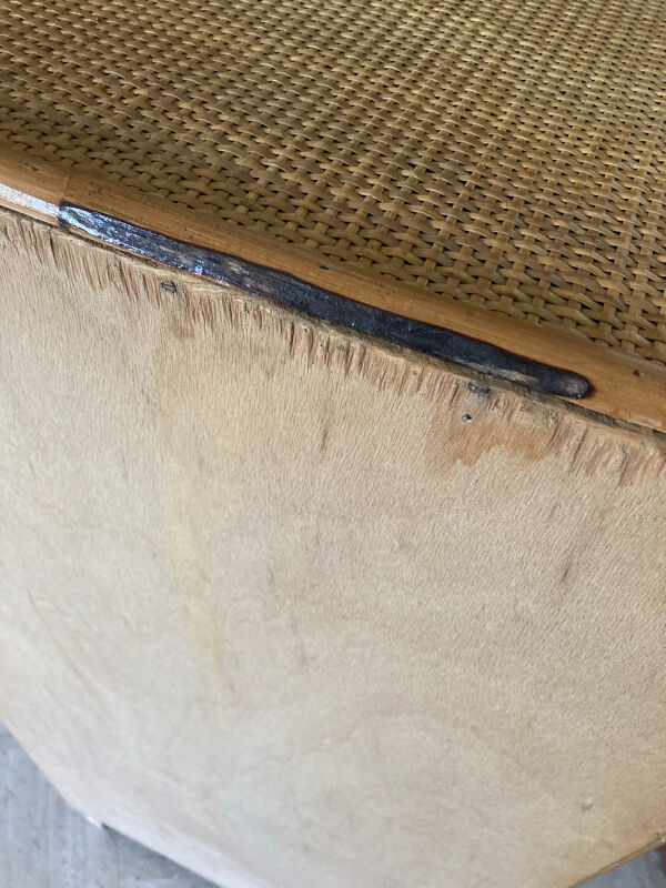 Chiffonnier, commode 6 tiroirs en rotin vintage