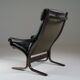 Vintage leather Siesta armchair with armrests by Ingmar Relling, Norway 1970