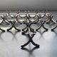 11 silver-plated metal knife rests, Art Nouveau, Morlot
