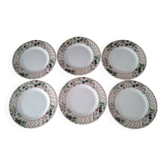 6 dessert plates in Churchill porcelain, model "Blackberry Trellis"