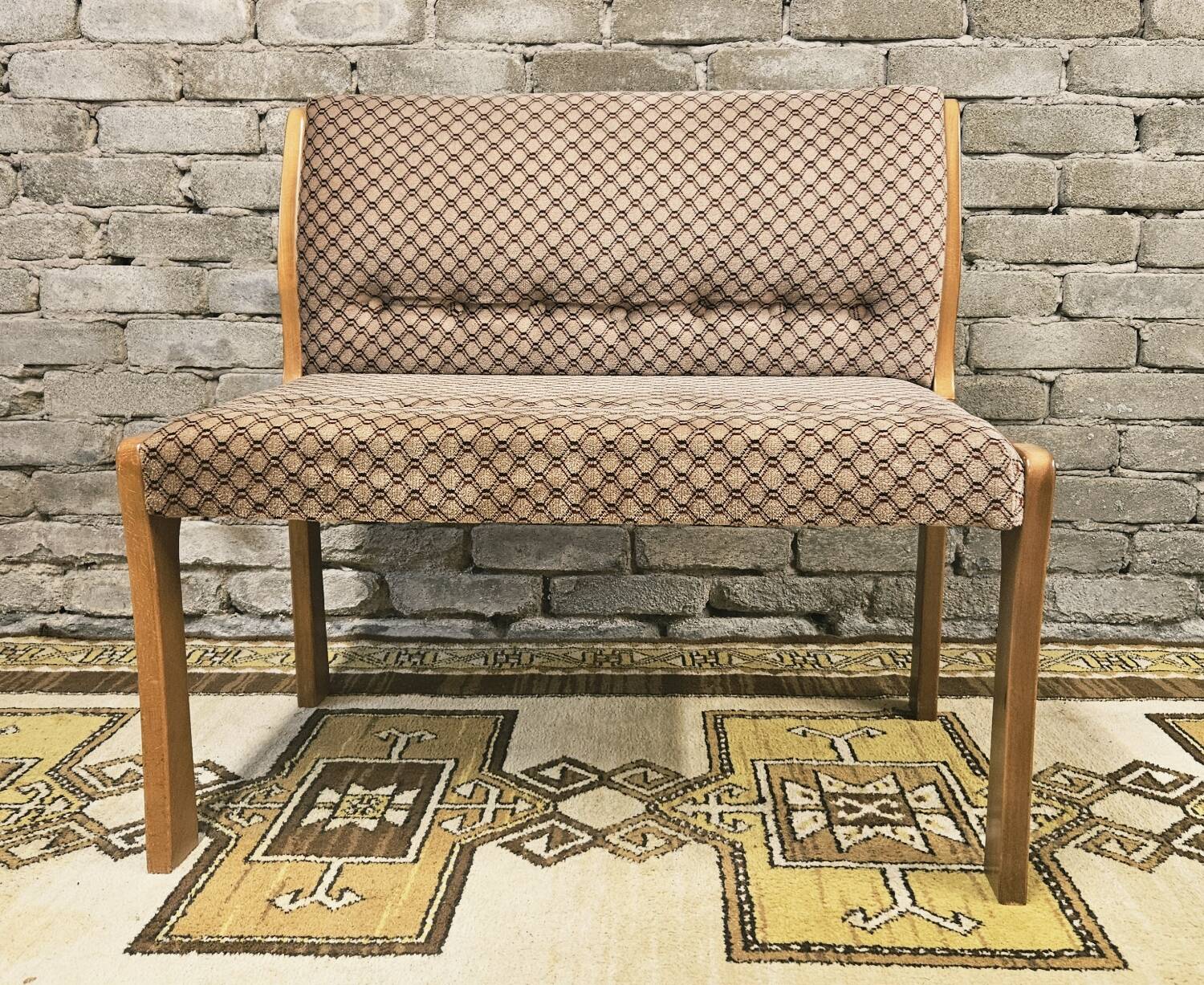 Scandinavian 2-seater bench 1970 vintage