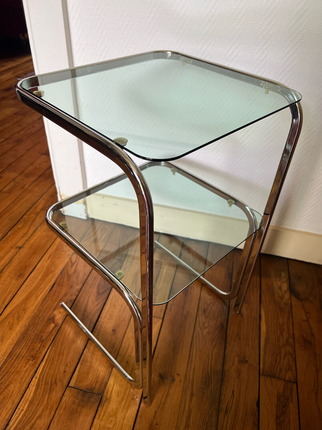 Service/end of vintage canape 1970 double tray