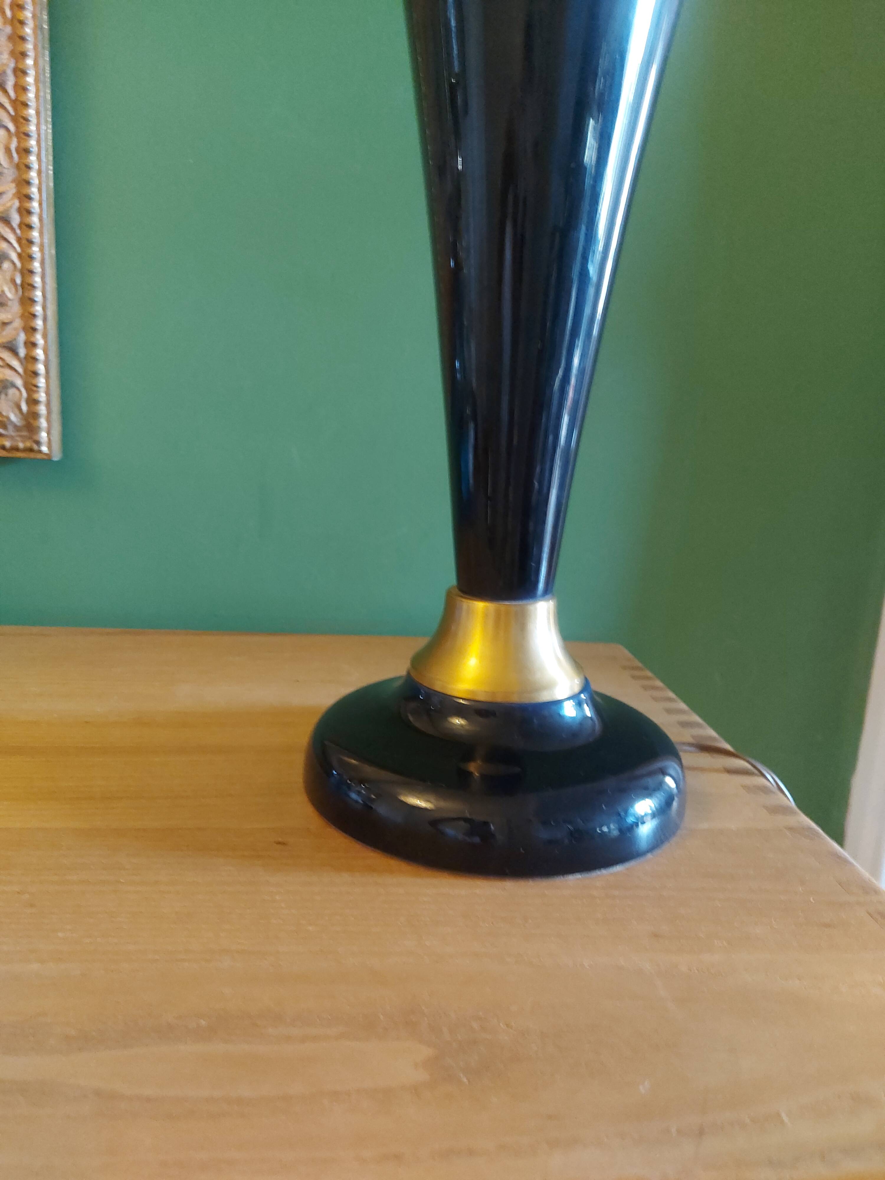 Large cobalt blue ceramic lamp stand