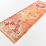 3x10 Pastel Orange Turkish Runner Rug, 102x304Cm