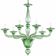 Sculptural Linear “Rigadin” Green Murano Glass Chandelier