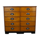 Apothecary cabinet or bank of drawers in oak and German pine mid-twentieth century