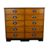 Apothecary cabinet or bank of drawers in oak and German pine mid-twentieth century