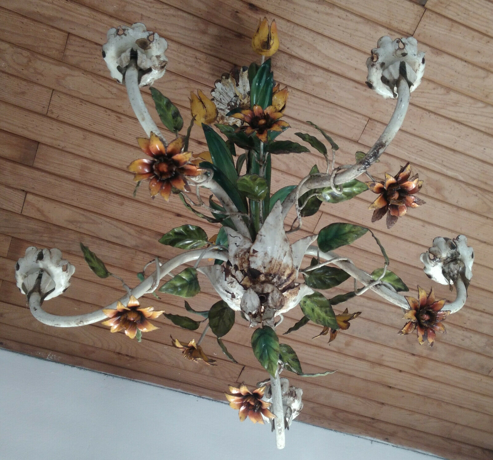 Painted iron chandelier 1950
