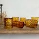 6 verres vintage ambre dépareillés