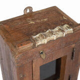 Vitrine murale petite ancienne boite a horloge patine d'origine inde