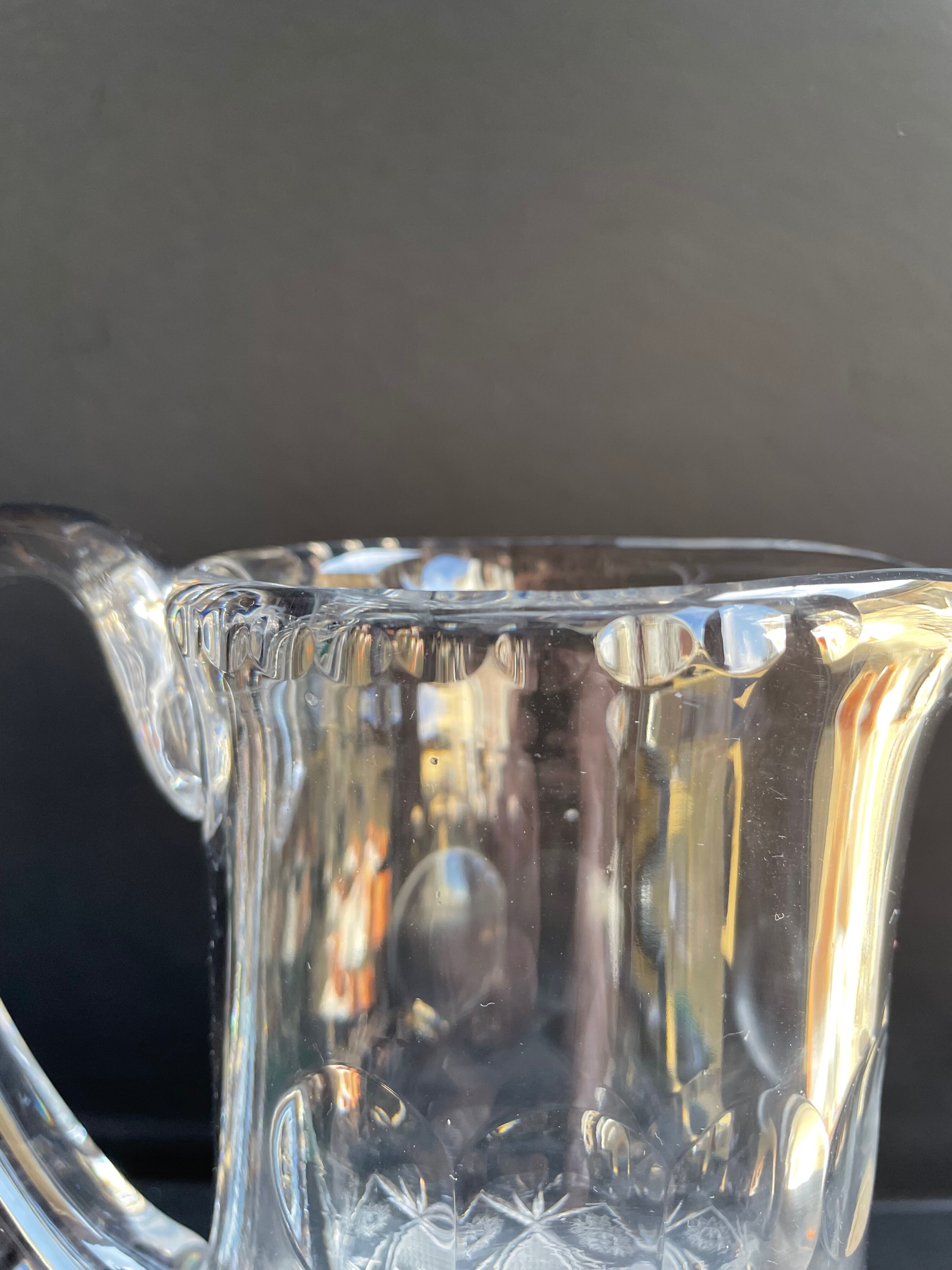 Bohemian - Water broc or orangeade (1) - Crystal blown and cut