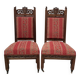 Pair of Gothic-style walnut lounge chairs, 19th century