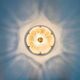 Large Flower-Shaped Glass & Brass Flush Mount/Ceiling Light from Limburg, Germany, 1960s/1970s