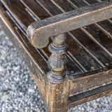 Black lacquered teak bench circa 1960