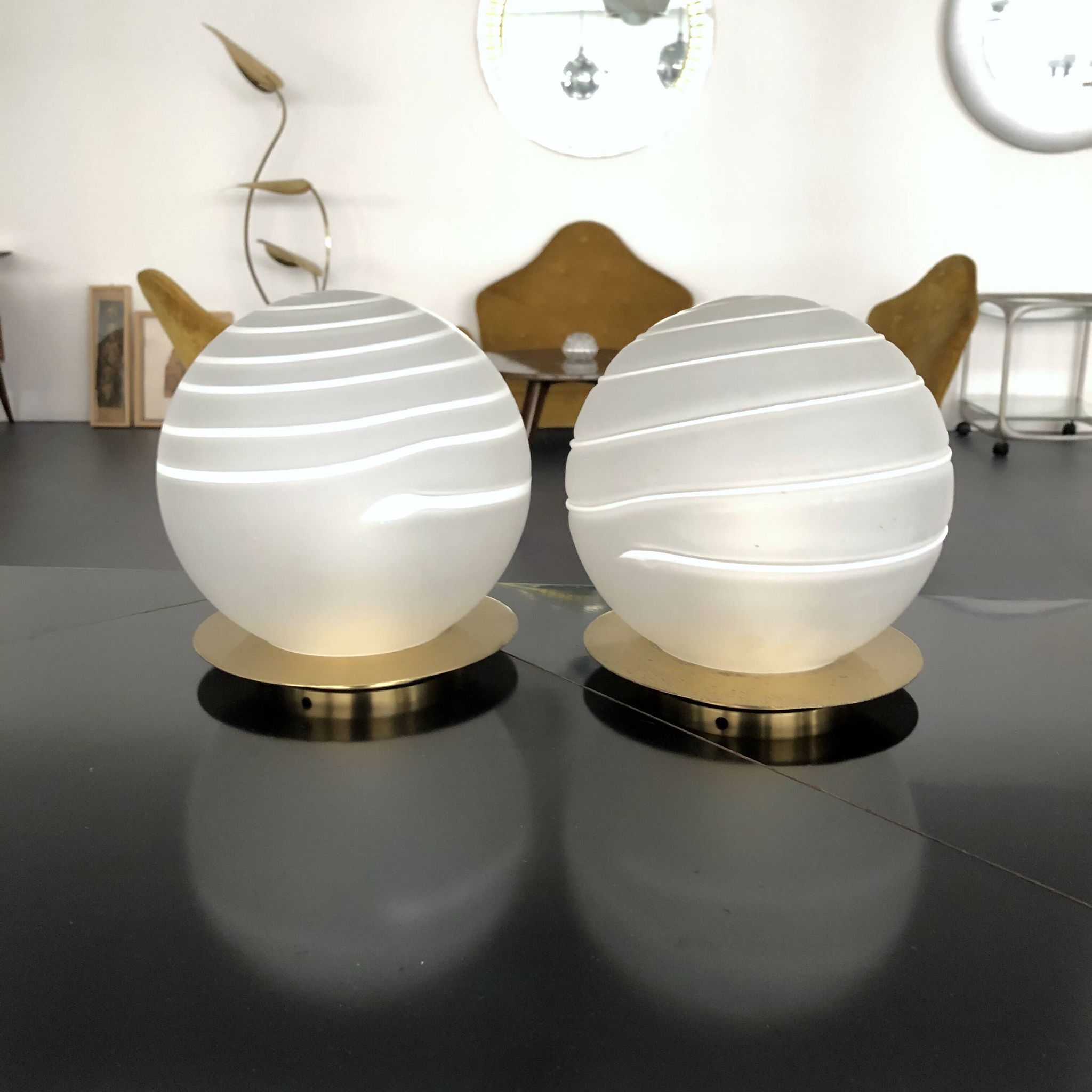 Brass and Murano Glass Table Lamp, Angelo Brotto for Esperia 1970
