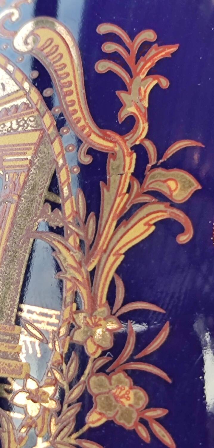 Old Large Egg Porcelain Jewelry Box Set