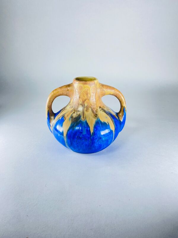 Vase Boule Gilbert Méténier bleu Gannat