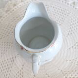 Vintage white porcelain milk jug – Romantic floral pattern