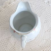 Vintage white porcelain milk jug – Romantic floral pattern