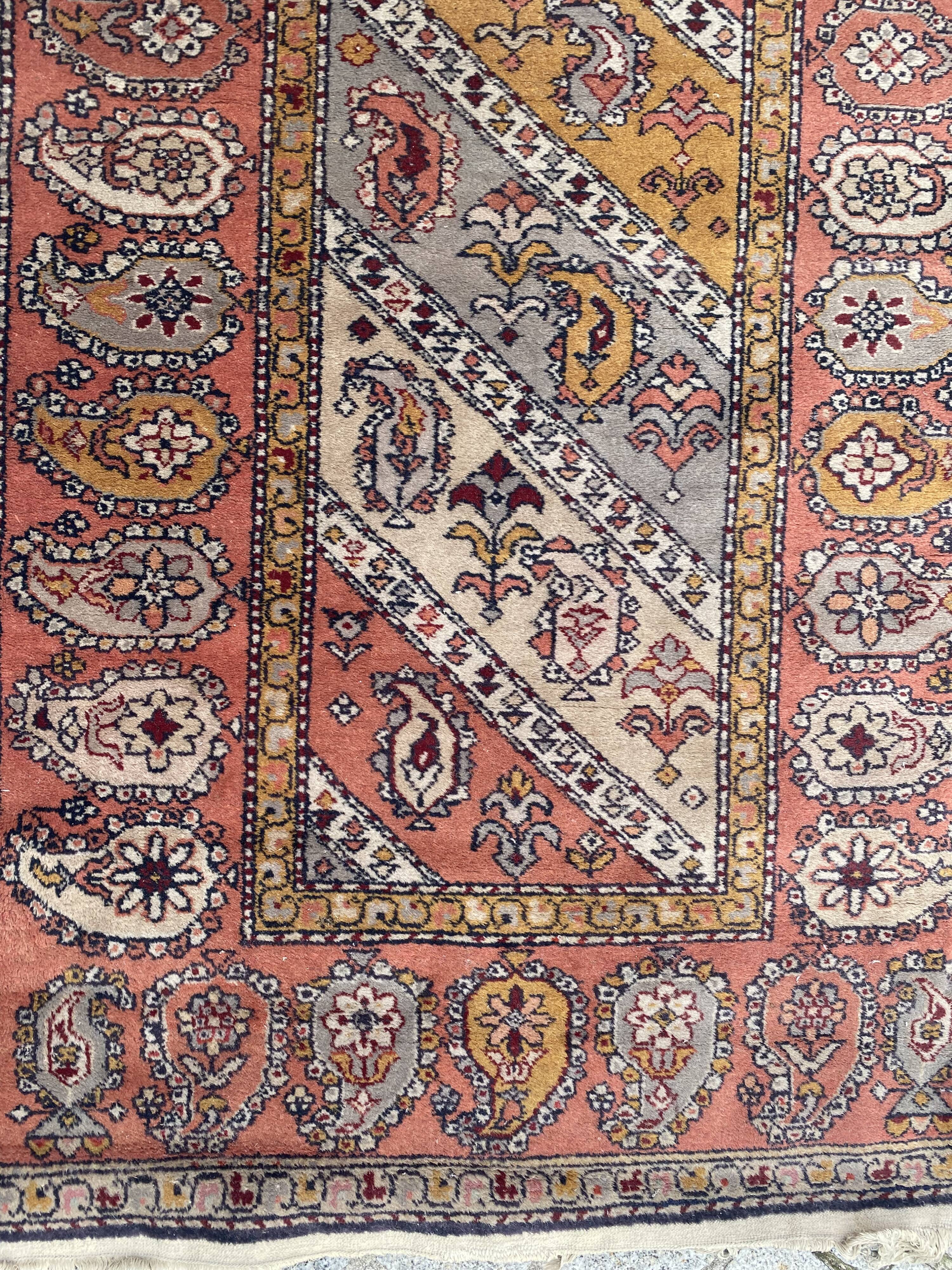 Vintage sinkiang carpet for handmade corridor 90x358 cm