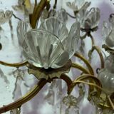 Lustre cage a seize lumières pampilles et coupelles de cristal xix siècle
