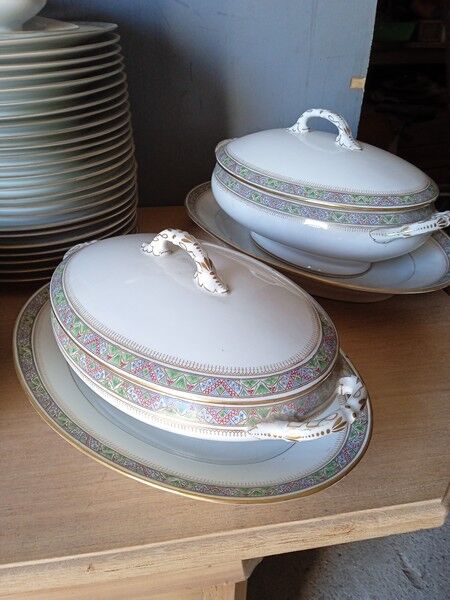 Table service 83 pieces Lions of faience Limoges