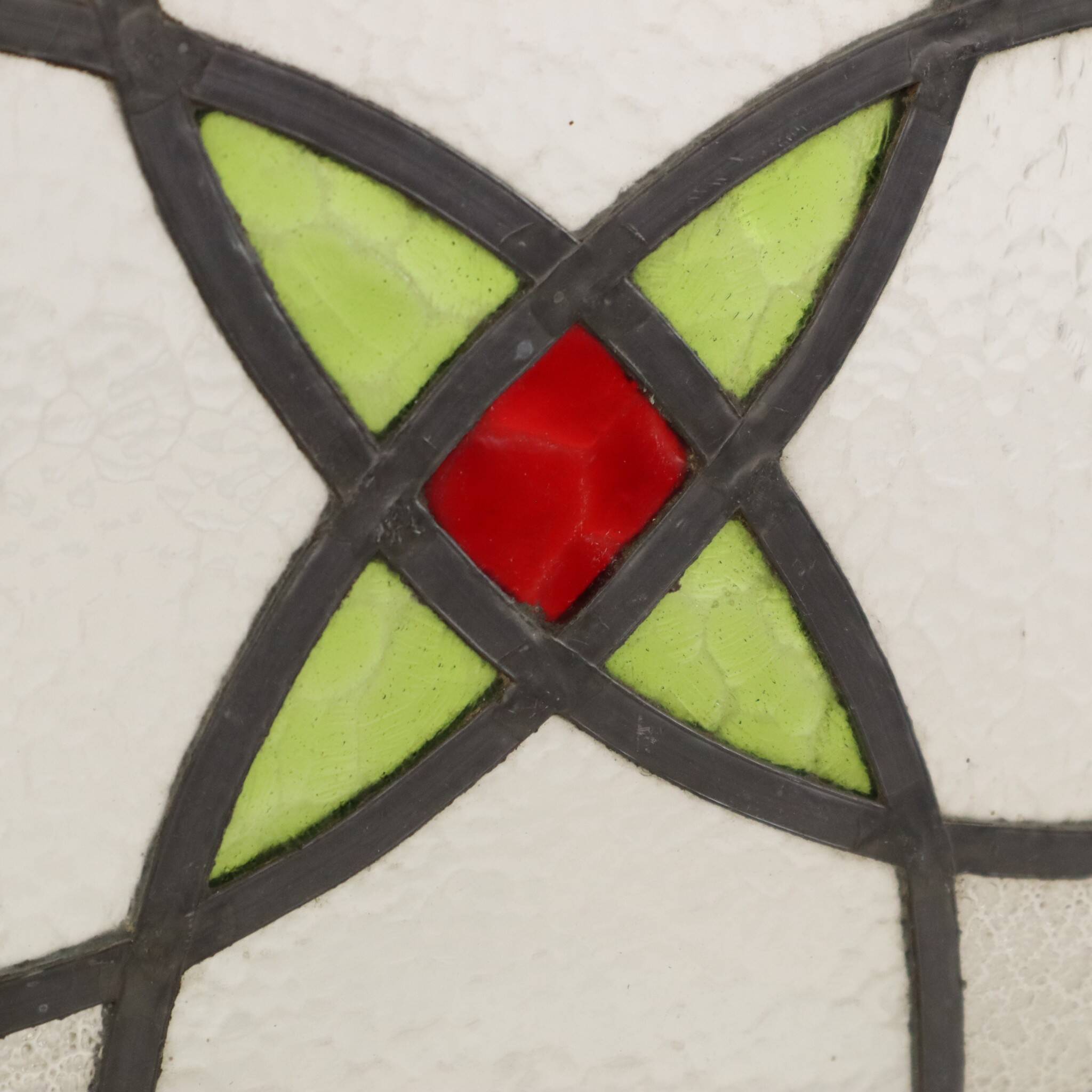 Art Deco Geometric Stained Glass Window 25x25cm