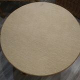 Table basse ronde en rotin ancienne