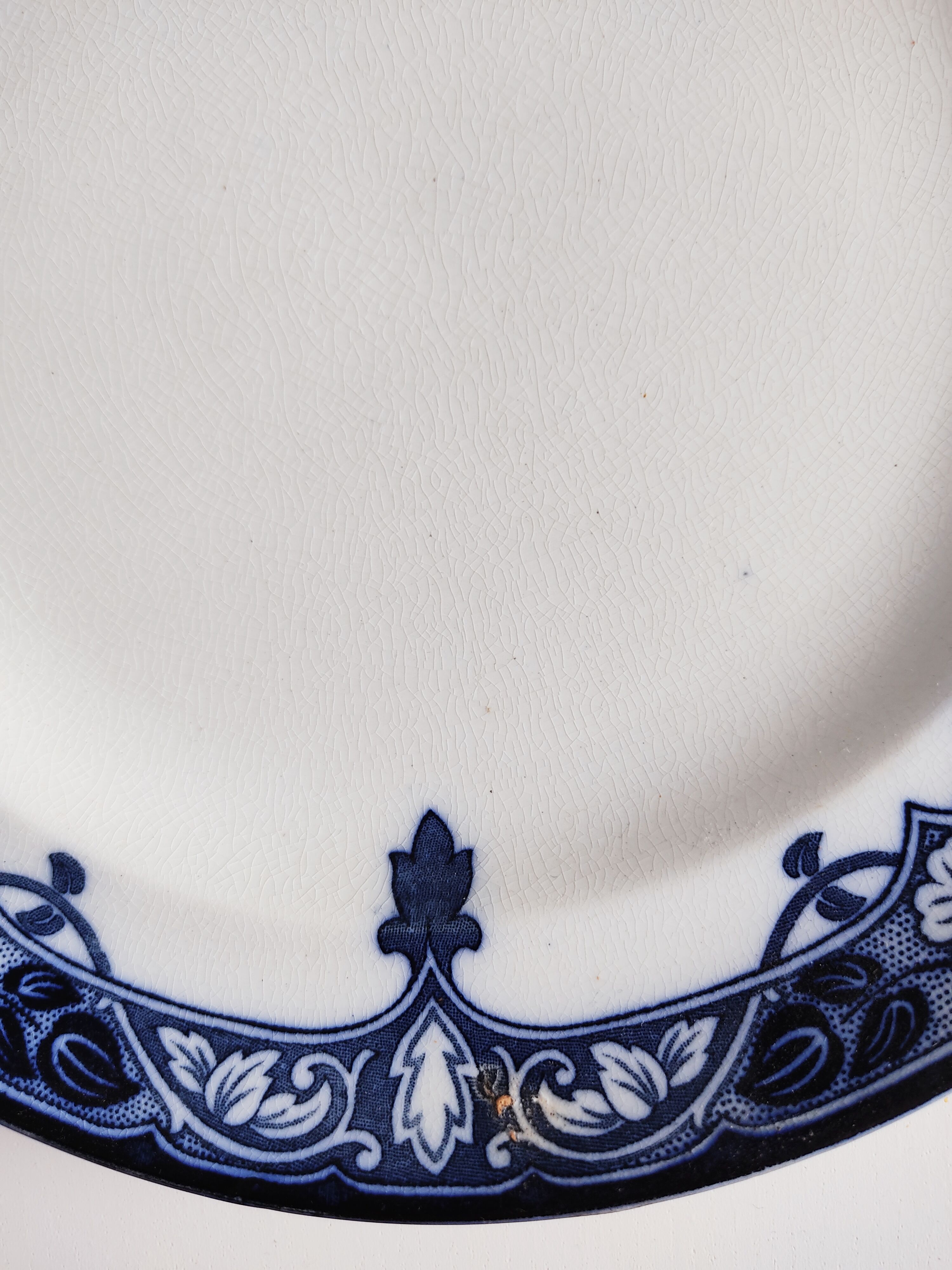 Paire d'assiettes anglaises décor bleu