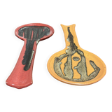 Pair of entirely handmade ceramic spoons.