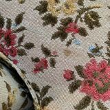 Antique Louis XV style shepherdess armchair in floral flocked fabric