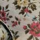 Antique Louis XV style shepherdess armchair in floral flocked fabric