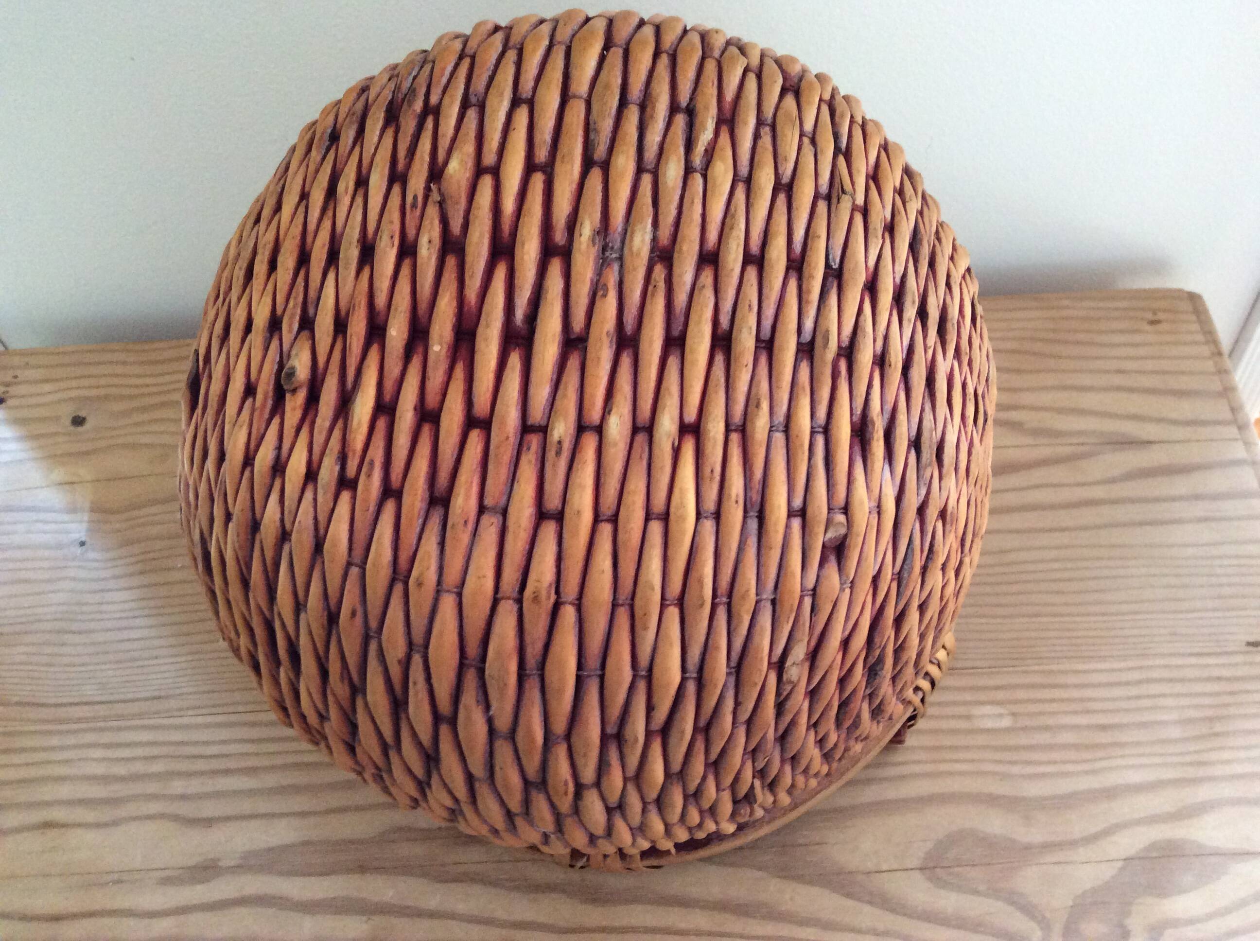 Wooden and wicker basket