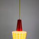 Red and yellow glass pendant lamp