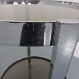 Mid-Century Glass & Metal Serving Bar Carts, 1960s, Set of 2