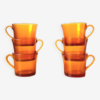 Duralex 70s amber coffee mugs