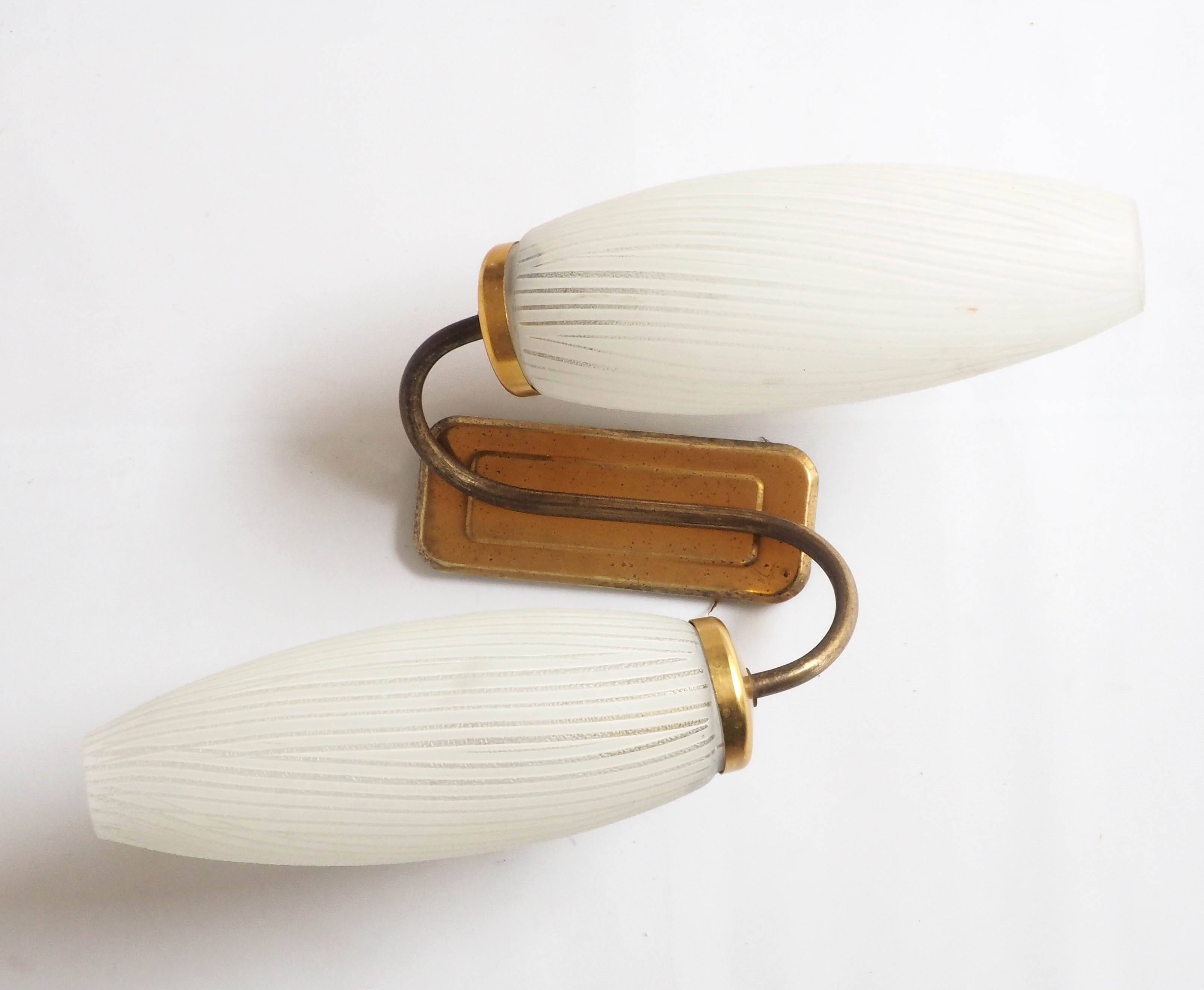 Double flute and brass wall light