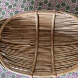 Woven wicker fruit basket 1960