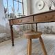 Grande table de ferme XL chêne « carrée » conférence 1950