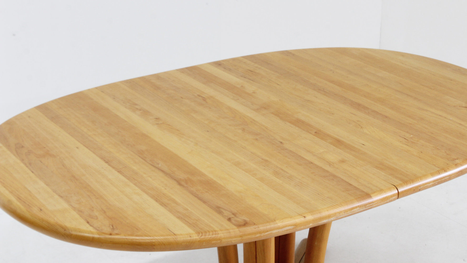 Vintage Dyrlund Danish oval extendable dining table 1960s