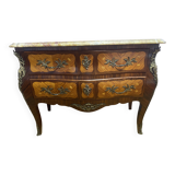 Louis XV style commode, in rosewood marquetry.