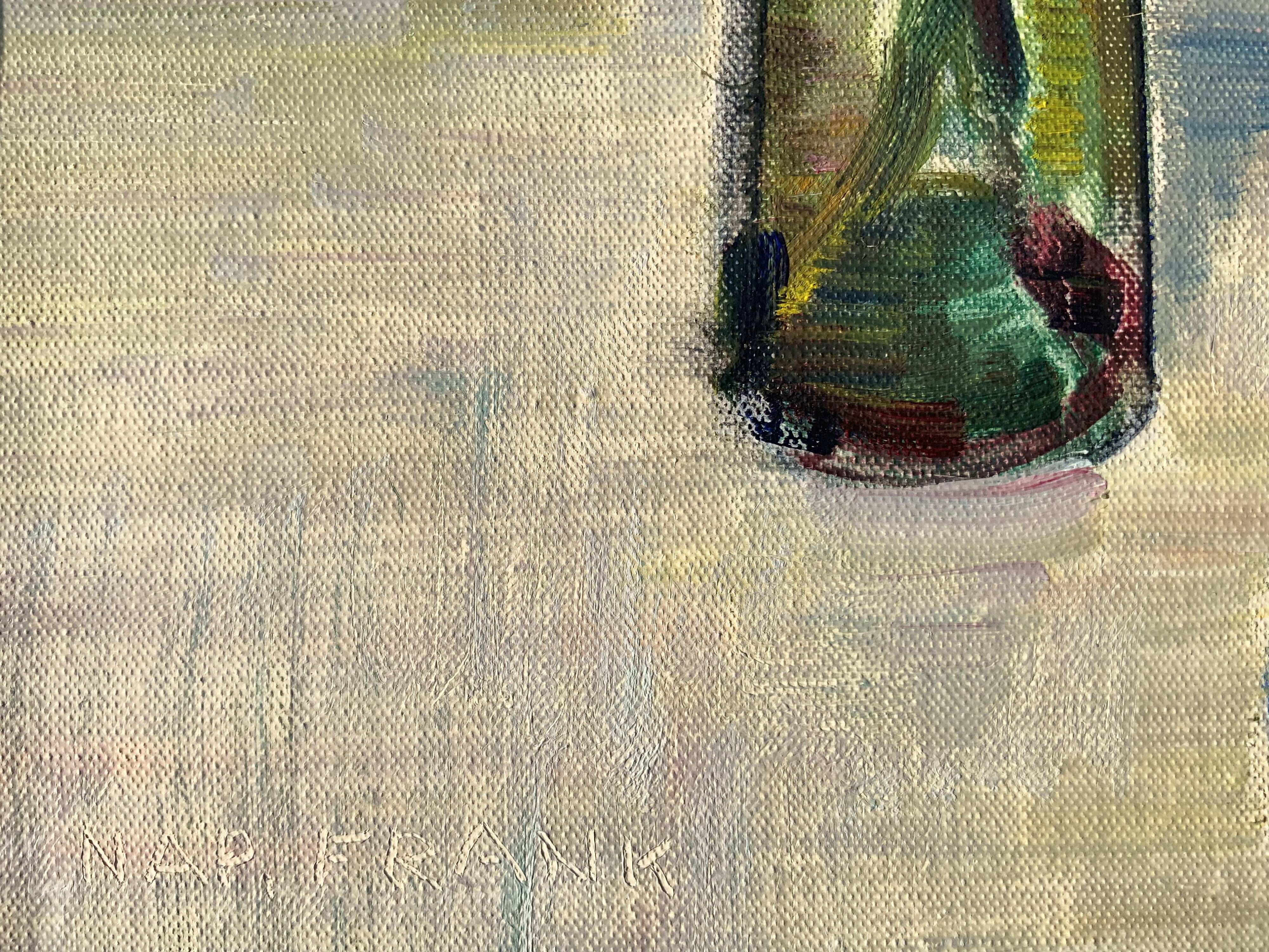 Original Stillife Mid 20th Century Swedish Oil Painting signed by Napoleon Frank 1960s