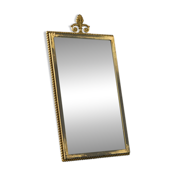Louis XVI neoclassical mirror in patinated brass, 1960s