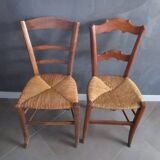 2 old straw chairs