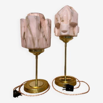Opaline table lamps