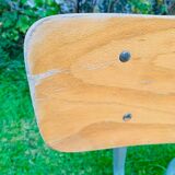 Set of 4 school chairs - wood & metal